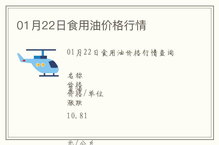 01月22日食用油價格行情