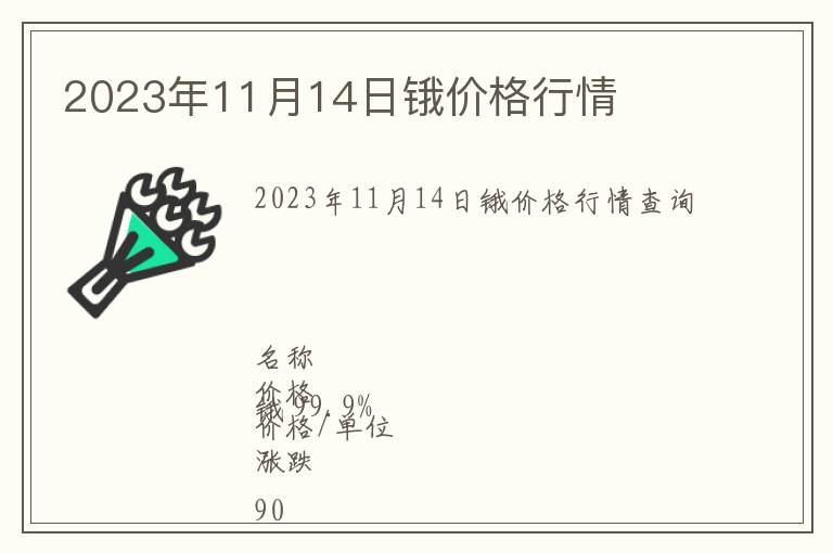 2023年11月14日鋨價格行情