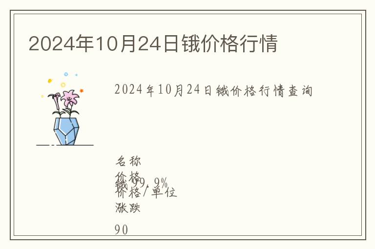 2024年10月24日鋨價(jià)格行情