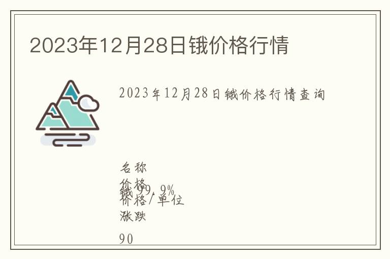 2023年12月28日鋨價格行情