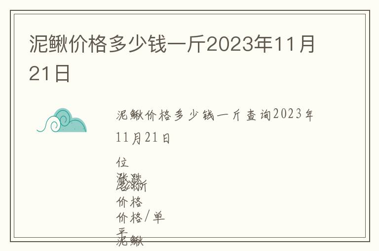 泥鰍價格多少錢一斤2023年11月21日