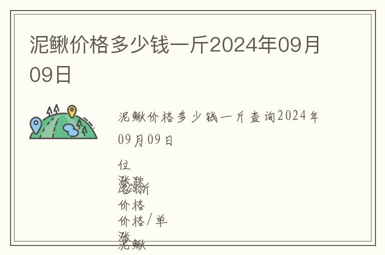 泥鰍價(jià)格多少錢一斤2024年09月09日