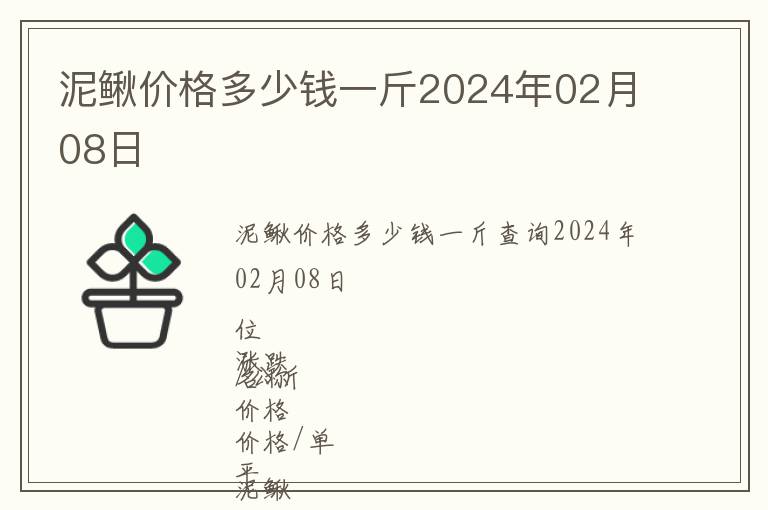 泥鰍價格多少錢一斤2024年02月08日