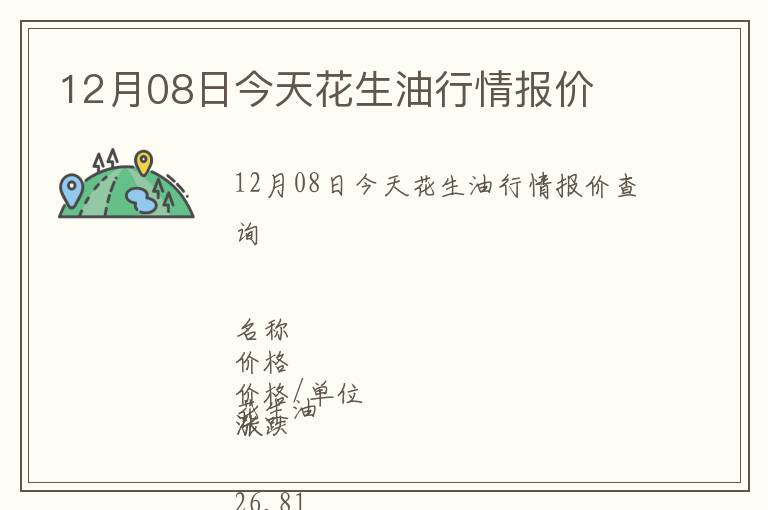 12月08日今天花生油行情報價