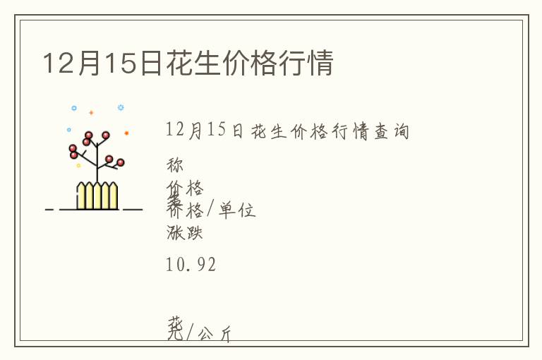 12月15日花生價格行情