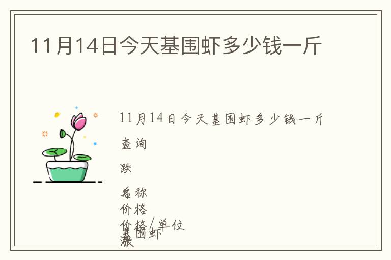 11月14日今天基圍蝦多少錢一斤