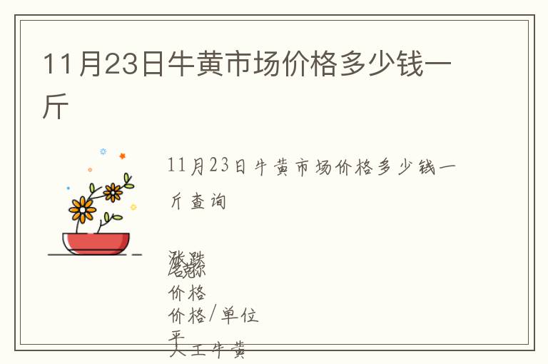 11月23日牛黃市場價格多少錢一斤