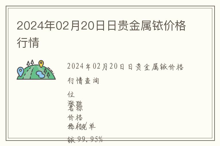 2024年02月20日日貴金屬銥價格行情