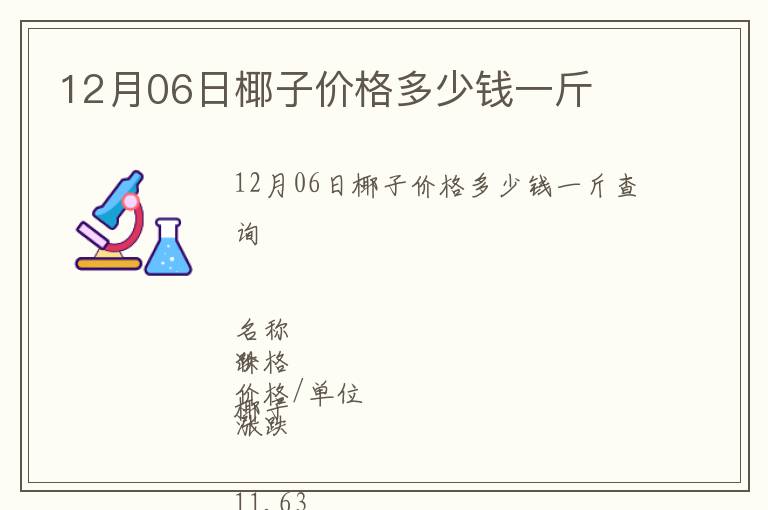 12月06日椰子價格多少錢一斤