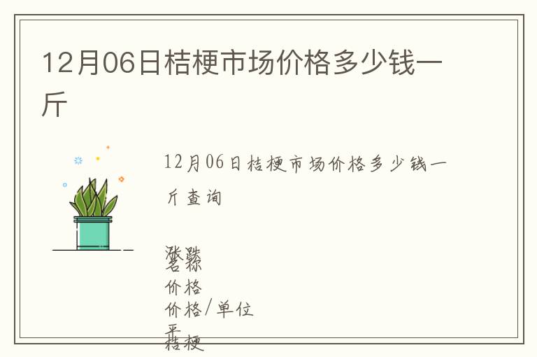 12月06日桔梗市場價格多少錢一斤