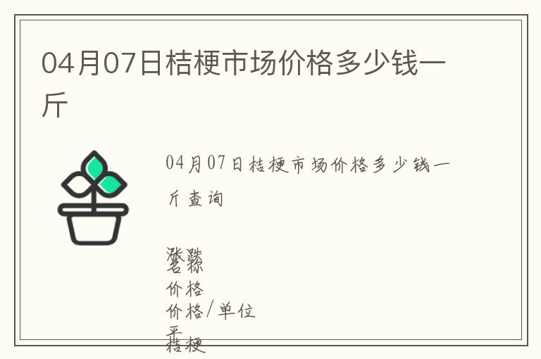 04月07日桔梗市場價格多少錢一斤