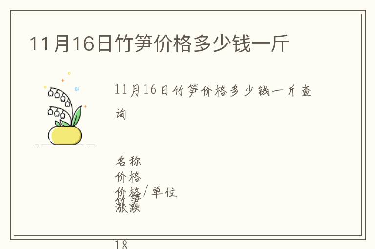 11月16日竹筍價格多少錢一斤