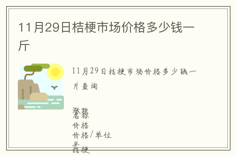 11月29日桔梗市場價格多少錢一斤