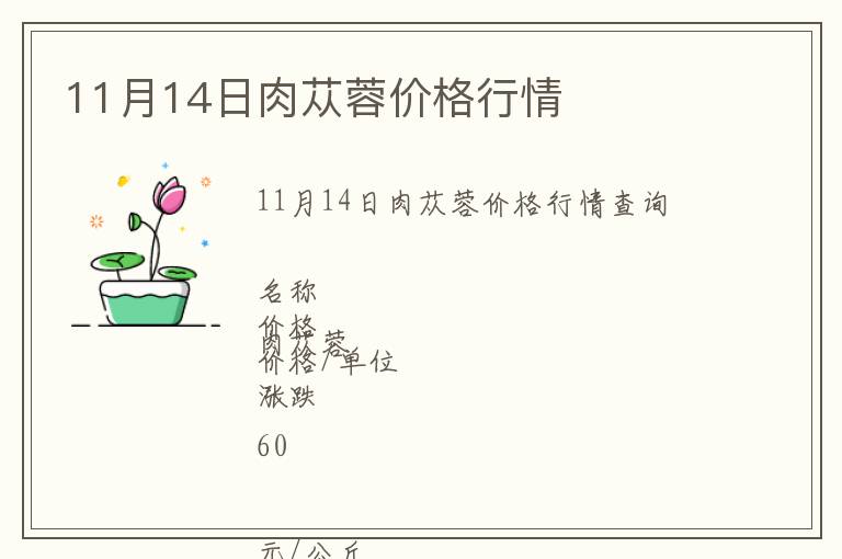 11月14日肉蓯蓉價格行情