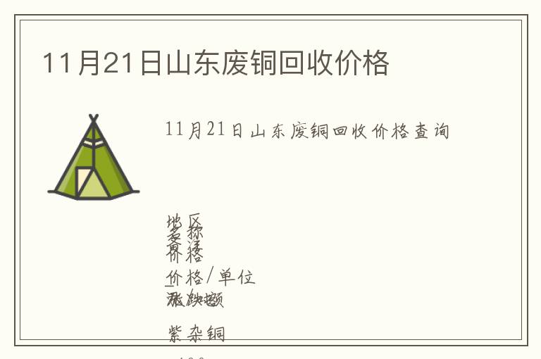 11月21日山東廢銅回收價格