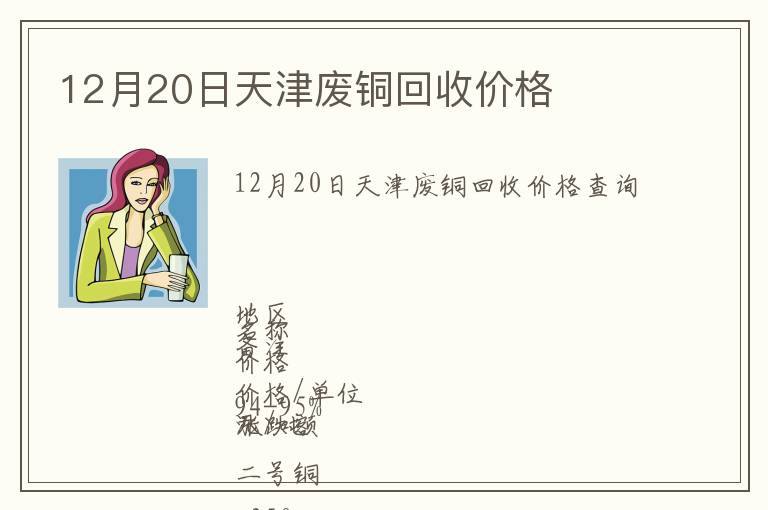 12月20日天津廢銅回收價(jià)格