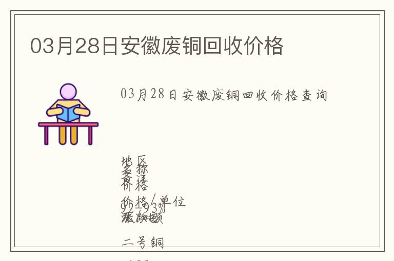 03月28日安徽廢銅回收價(jià)格