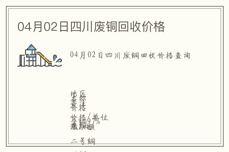 04月02日四川廢銅回收價格