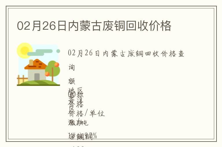 02月26日內蒙古廢銅回收價格