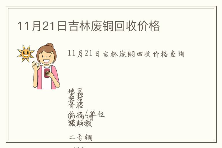 11月21日吉林廢銅回收價格