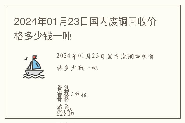 2024年01月23日國內(nèi)廢銅回收價(jià)格多少錢一噸