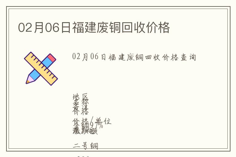 02月06日福建廢銅回收價格