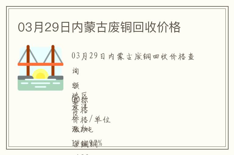 03月29日內蒙古廢銅回收價格