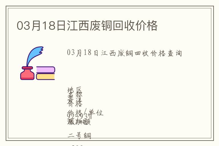 03月18日江西廢銅回收價(jià)格