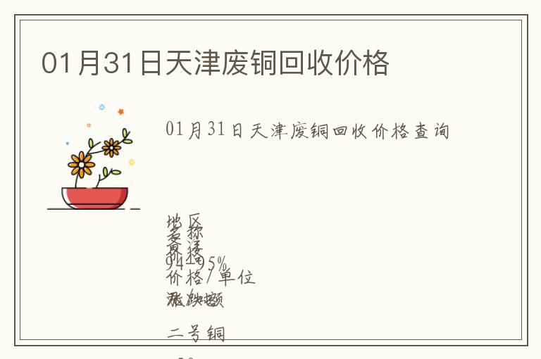 01月31日天津廢銅回收價格