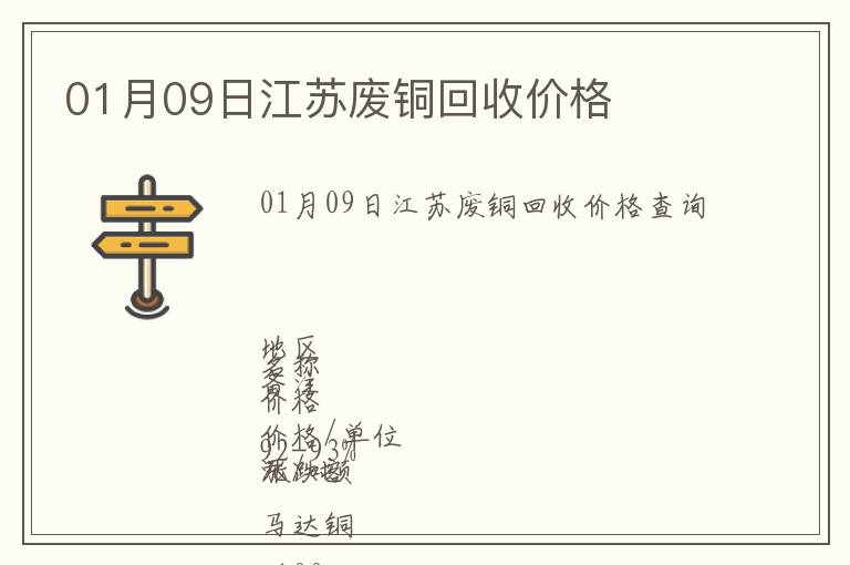 01月09日江蘇廢銅回收價(jià)格