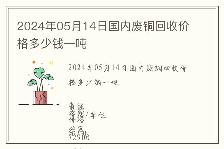 2024年05月14日國(guó)內(nèi)廢銅回收價(jià)格多少錢一噸