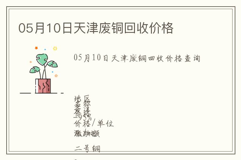 05月10日天津廢銅回收價(jià)格