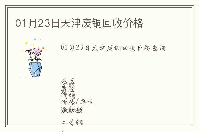 01月23日天津廢銅回收價格