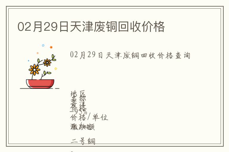 02月29日天津廢銅回收價格