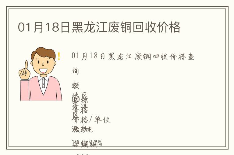 01月18日黑龍江廢銅回收價格