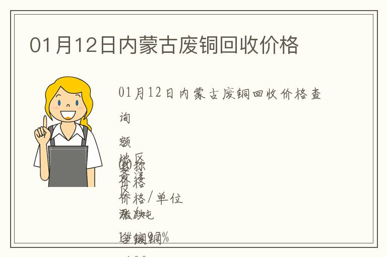 01月12日內蒙古廢銅回收價格