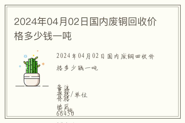 2024年04月02日國內廢銅回收價格多少錢一噸