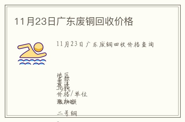 11月23日廣東廢銅回收價格