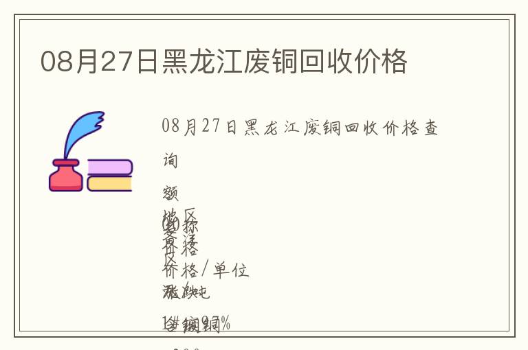 08月27日黑龍江廢銅回收價格