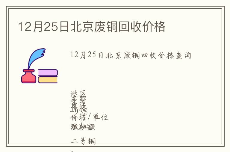 12月25日北京廢銅回收價(jià)格