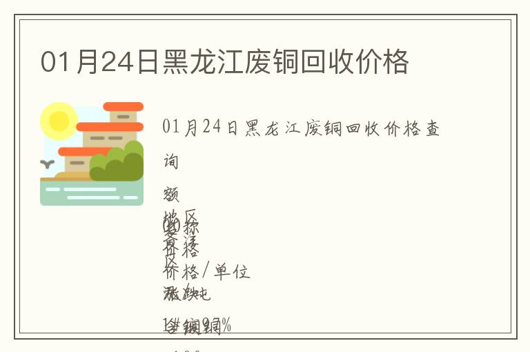 01月24日黑龍江廢銅回收價格