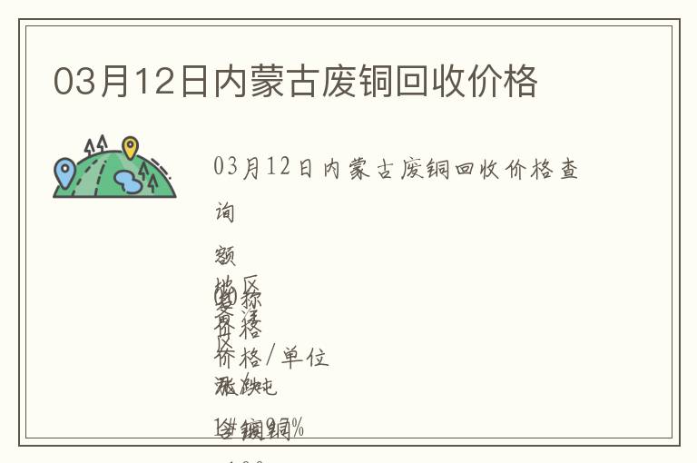 03月12日內蒙古廢銅回收價格