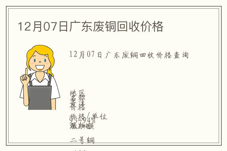 12月07日廣東廢銅回收價(jià)格