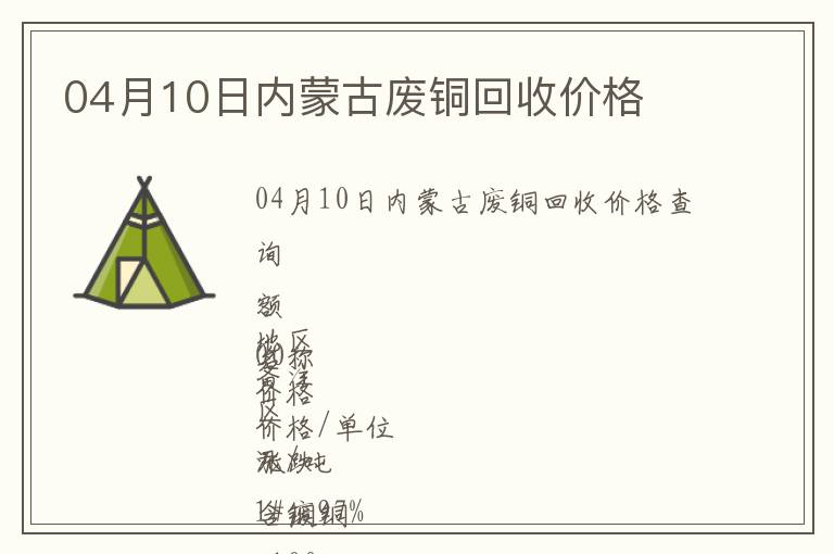 04月10日內蒙古廢銅回收價格