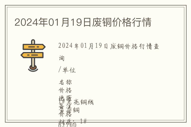 2024年01月19日廢銅價(jià)格行情