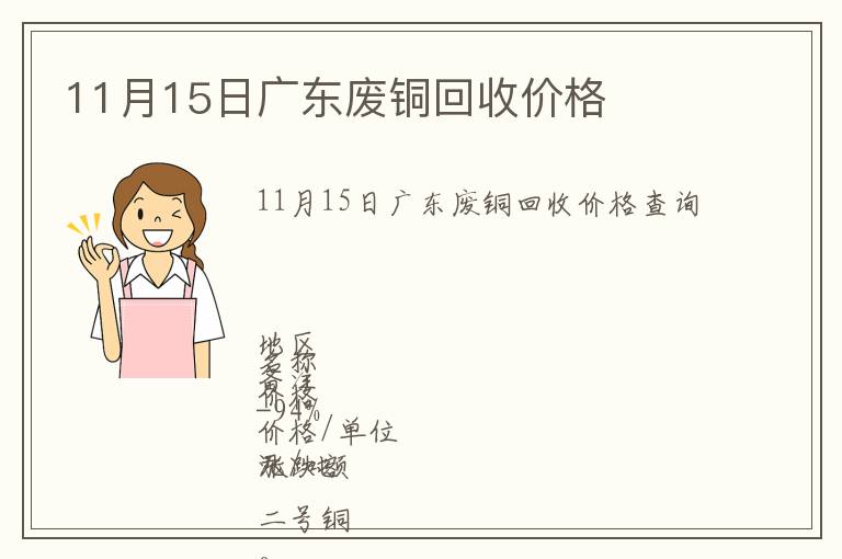 11月15日廣東廢銅回收價(jià)格