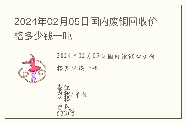 2024年02月05日國內(nèi)廢銅回收價(jià)格多少錢一噸