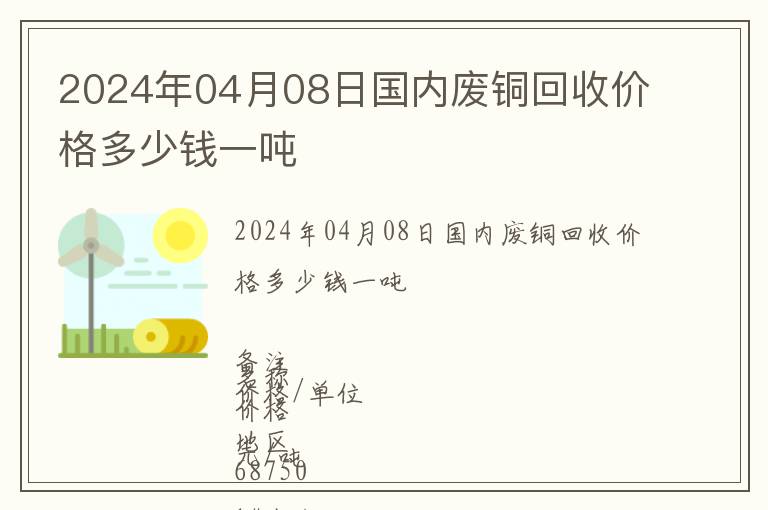 2024年04月08日國內廢銅回收價格多少錢一噸