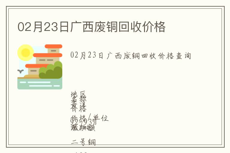 02月23日廣西廢銅回收價(jià)格