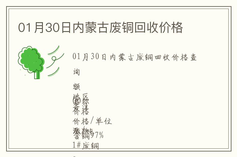 01月30日內(nèi)蒙古廢銅回收價(jià)格